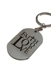 Faith Love Hope Religious Keychain Silvertoned