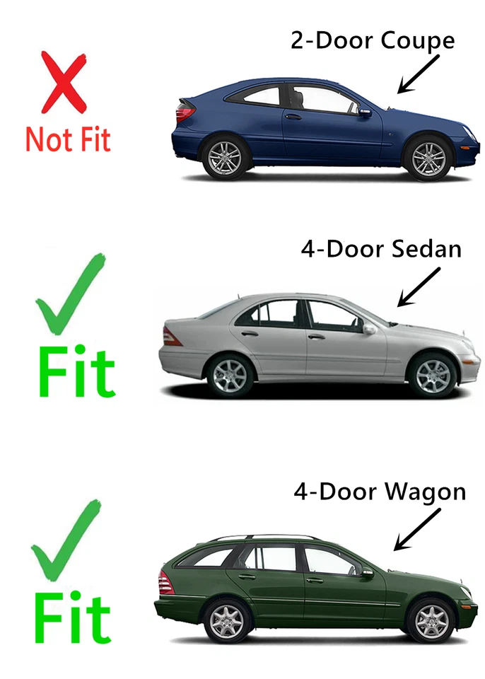 Fit 01-05 Mercedes Benz C Series 4 Dr Passenger Right Front Door Window Glass Foto 3 de 4