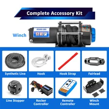 For 2015+ HONDA PIONEER 500 520 UTV 4500lb Electric Winch Mount Rope Hook Kit