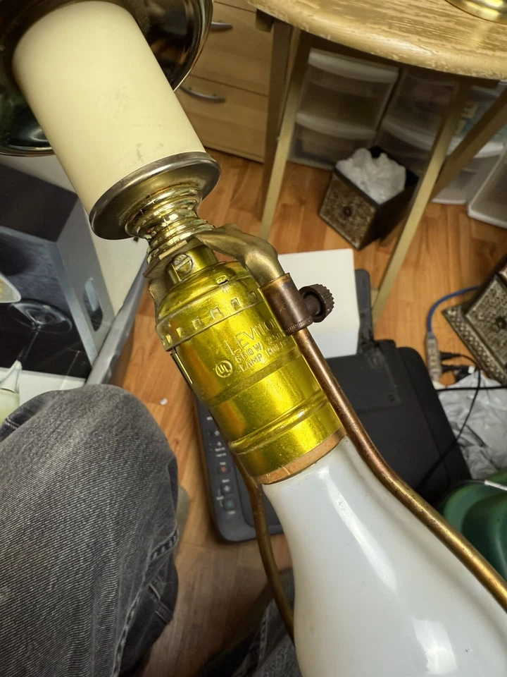 Vintage Leviton Brass Lamp Mid Century Modern Set Of 2 Working — 第 2/4 张图片