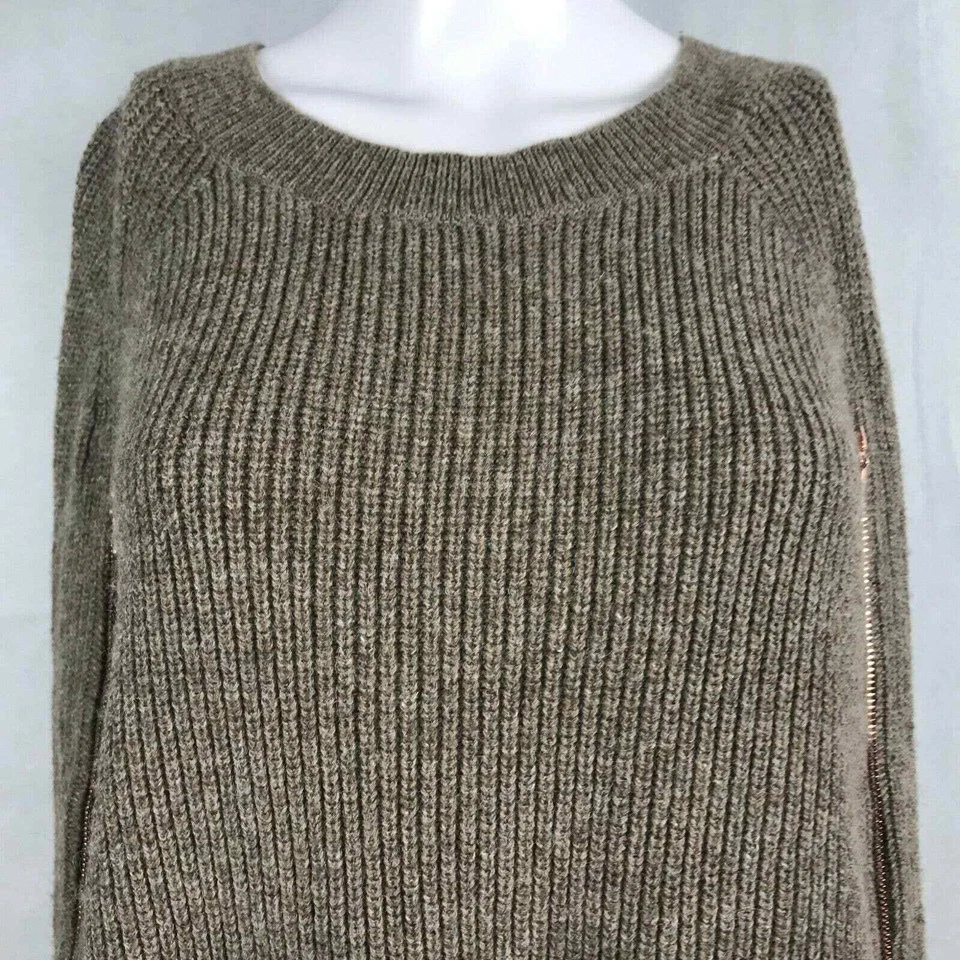 Женский свитер пончо Gibson Latimer маленький коричневый шерстяная смесь на молнии сбоку - Изображение 2 из 4