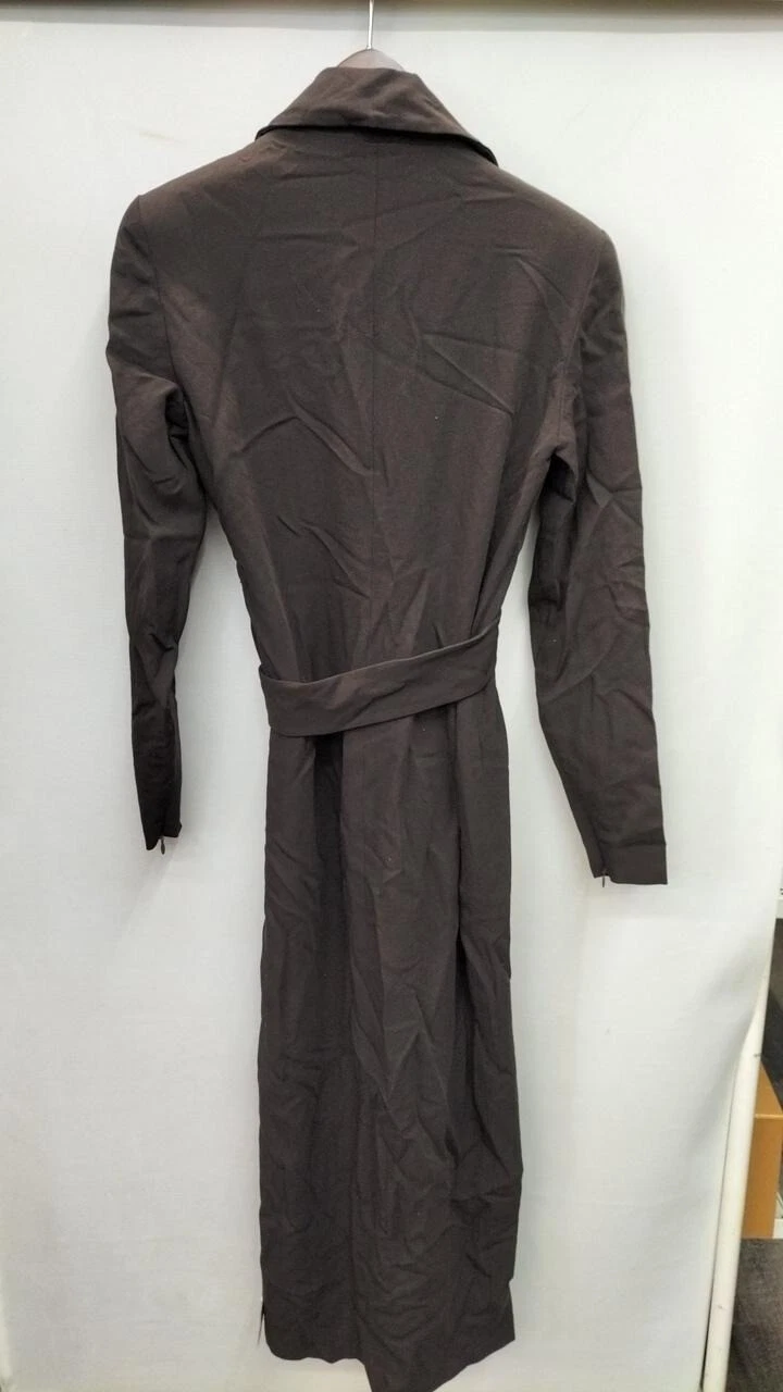 GUCCI Cappotto Lungo Rayon Collo Sartoriale Marrone Taglia 40 Donna Made in Italy Autentico