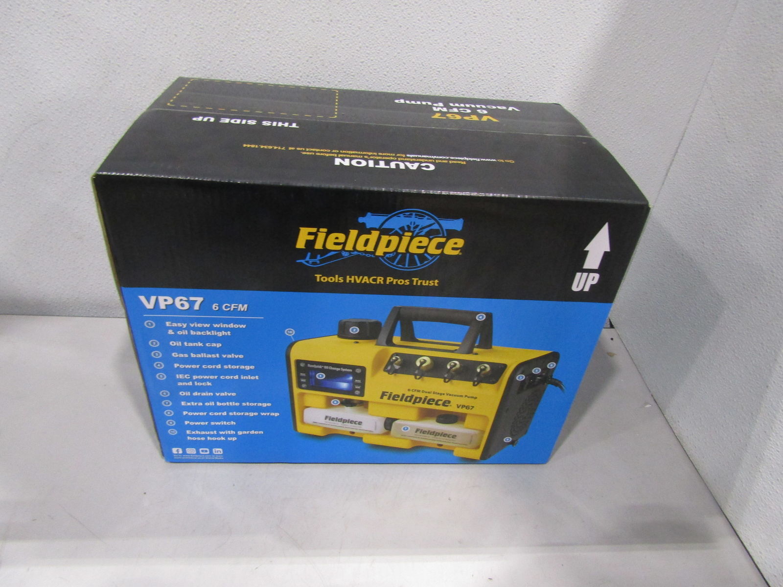 Fieldpiece VP67 1/2HP 6 CFM Vacuum Pump W/ Oil Change System eBay