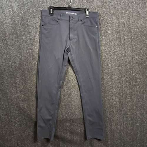 Western Rise AT Pant Mens Size 33 x 32 Blue Grey Slim Fit Stretch Nylon Travel