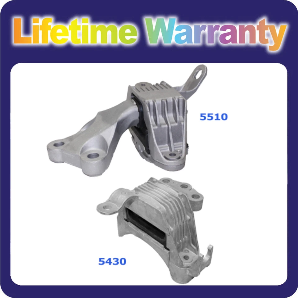 M1339 Motor & Trans Mount 2PCS For 2011-2015 Chevrolet Cruze 1.4L AUTO 5510 5430 - Image 2 of 4
