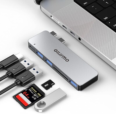GIISSMO USB C Hub, MacBook Pro Adapter 6 in 2 mit Thunderbolt 3