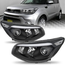 For 2014 2015 2016 Kia Soul Projector Halogen Headlights Assembly Pair 14-16