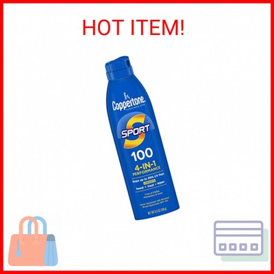 Coppertone SPORT Sunscreen Spray SPF 100, Water Resistant, Continuous Spray Suns