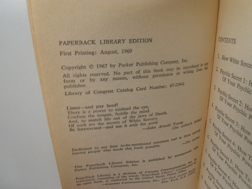 The Secrets of Personal Psychic Power by Frank Rudolph Young Paperback - Imagen 7 de 7