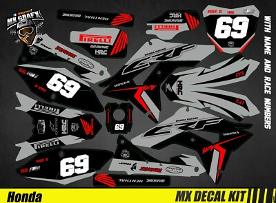 Dekorationskit Für Motorrad / MX Aufkleberkit Für Honda CRF - Grau