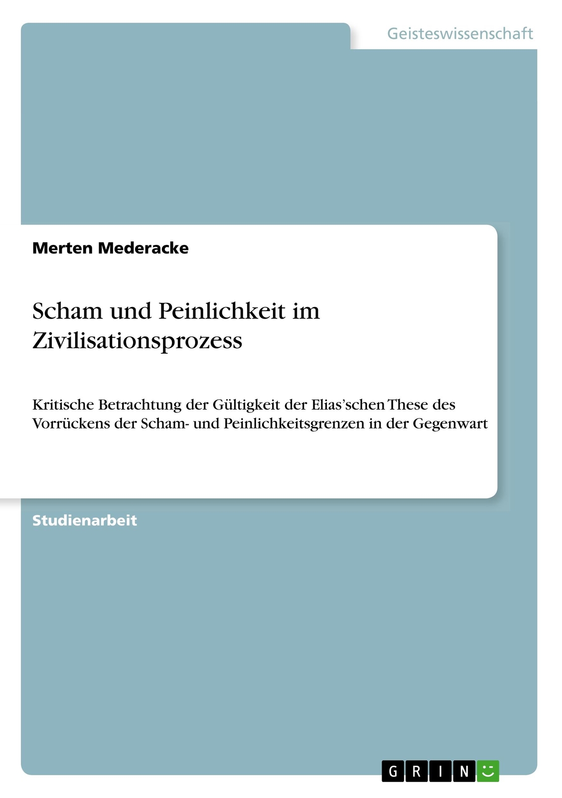 Scham Und Peinlichkeit Zivilisationsprozess | Buch | 9783346068125