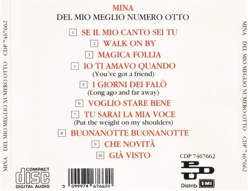 CD Mina – Del Mio Meglio Numero Otto Switzerland 2002 PDU – CDP 7467662 - Picture 2 of 3