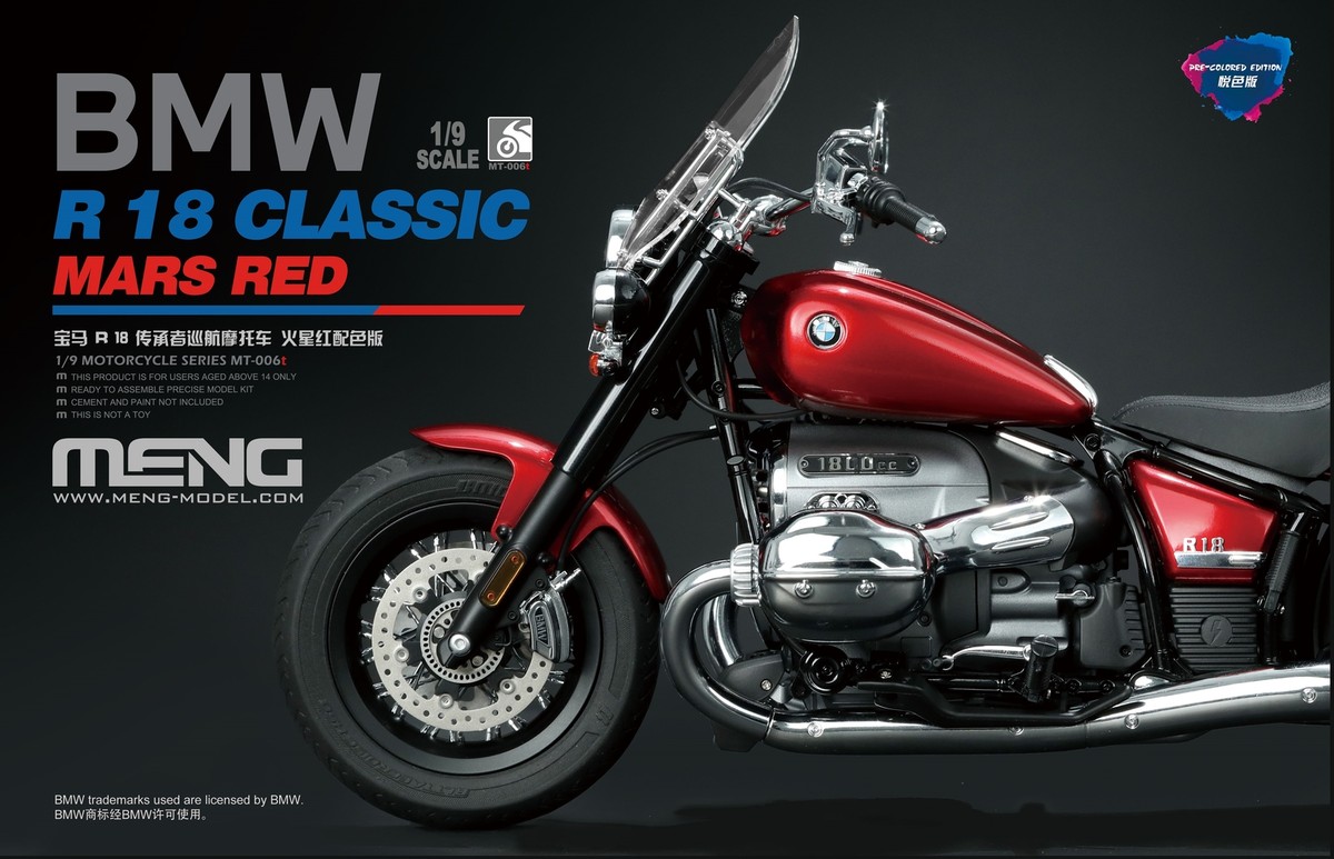 MENG 1/9 BMW R 18 CLASSIC MARS RED プレカラー MENG MT-006T 1/9 R 18 Classic Mars RED Pre-Coloured Motorcycles