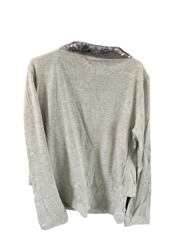 Dream Star Girls XL 16 Gray Silver Sequin Trim Lagen Look Lagenlook Layered Shir - Picture 3 of 3