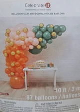 10Ft Green Orange Gold Pink Balloon Garland Kit Celebrate It Autumn 87 Balloon