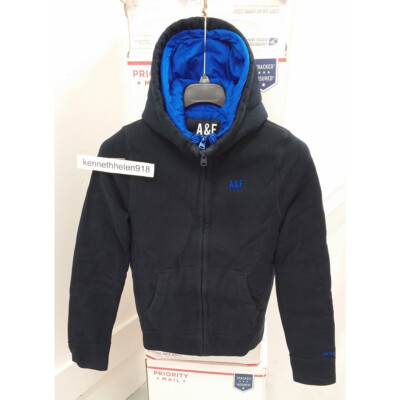 ABERCROMBIE & FITCH ADAMS MOUNTAIN HOODIE JACKET NAVY BLUE MENS