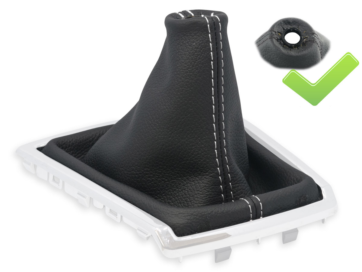 Cuffia Leva Cambio Per Toyota Corolla Verso 2004-2008 - Pelle Sintetica Nera, Cuciture Doppie - Foto 5