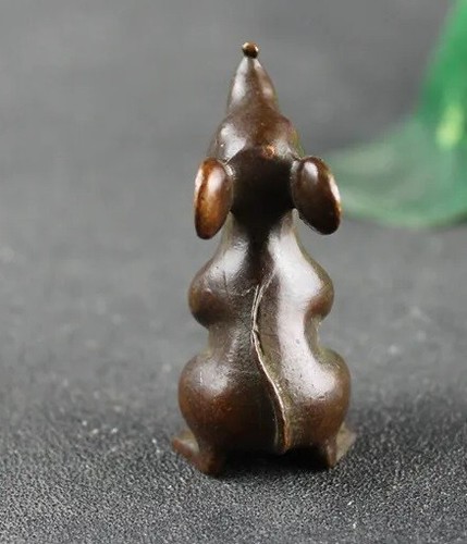 Brass Mom Mouse Rat Animal Statue Small Sculpture Tabletop Figurine Decor Gifts - Picture 5 of 6