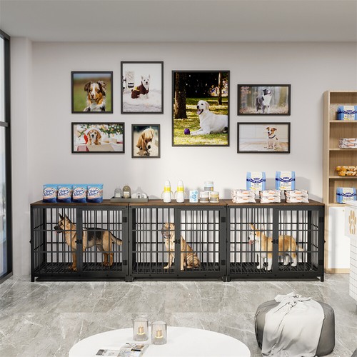 XXL Large Heavy Duty Wooden Dog Crate Furniture Unlimited Combinable Dog Kennel - Picture 2 of 33