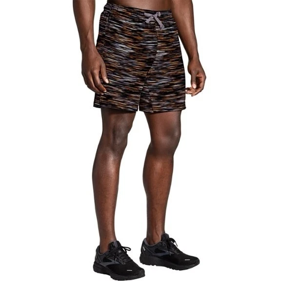 BROOKS Moment 7" Brief Lined Running Shorts Velocity Print Men’s Sz S *NEW* $48
