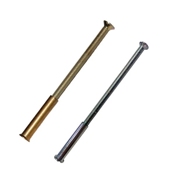 Tornillos y pernos de conexión para manija de puerta M3 con manguitos - Acabado latón/cromo Foto 3 de 4