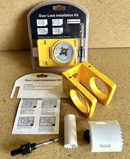 Door Lock Installation Kit 54mm 25mm HSS Bi-Metal Holesaw Handle Template Tool