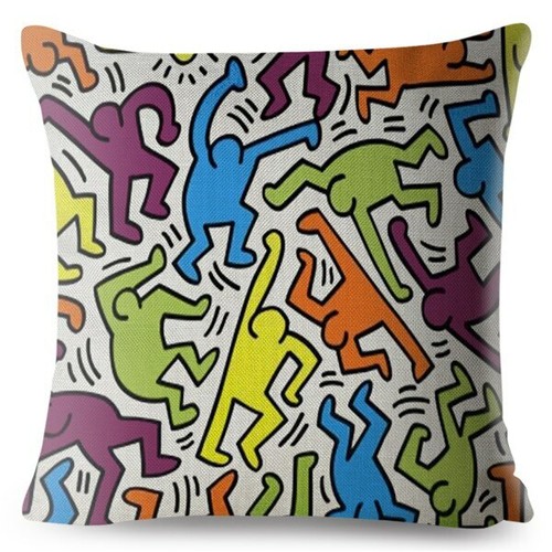 Heart Graffiti Cushion Cover Square Throw Pillows Covers Sofa Home - Picture 8 of 36