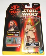 Star Wars Episode 1 QUI-GON JINN w/ COMMTECH Chip Action Figure NIB