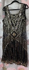 Women’s Size Large Bead & Sequined Sexy Evening/Cocktail/Party Dress Sleeveless
