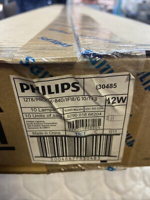 Box Of 10  Philips 12T8/PRO/48-840/IF18/G 10/1FB Lamps 530485