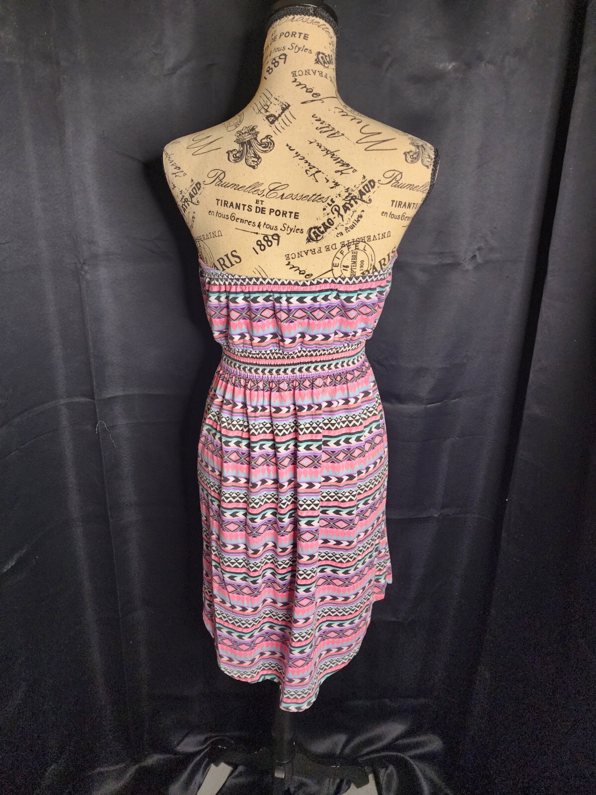 Empyre Multi-Colored Geometric Print Strapless Mi… - image 4