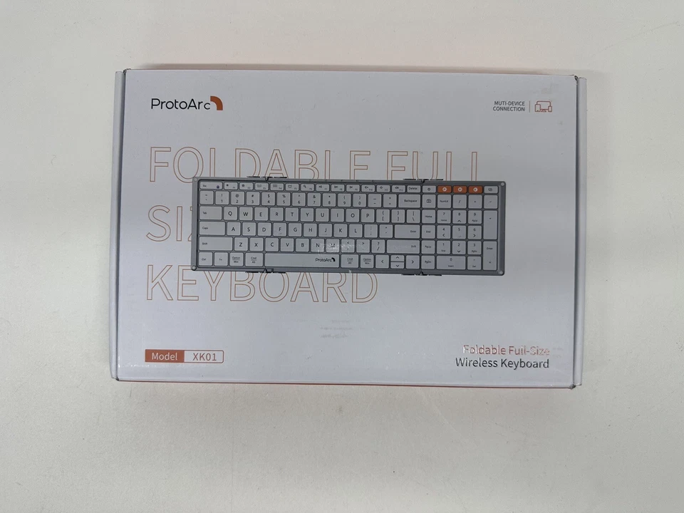 Protoarc Keyboard XK01 A Foldable White Bluetooth Keyboard Wireless Full Size - Image 2 of 4