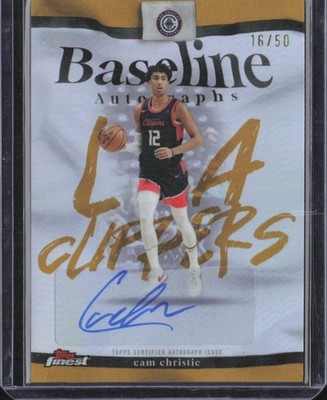 2025-26 Topps Finest Cam Christie Baseline Autographs Gold Refractor /50
