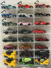 Lot Of 24 Hot Wheels/Matchbox Assorted Cars Loose Comes In A Protector