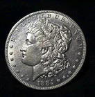 1884 S MORGAN SILVER DOLLAR - AU+