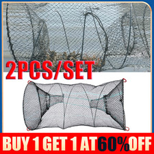 UK LEGAL CRAB CRAY FISH BAIT FISH LIVE TRAP CAGE POT BOAT SEA FISHING 2PCS