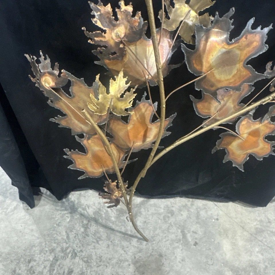 "Escultura de pared MCM vintage Curtis Jere C.Jere hojas de arce 30x50"" brutalista" Foto 4 de 4