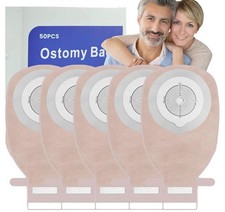 50 PCS Colostomy Bags, 15mm-65mm Ostomy Supplies, One-Piece Drainable Pouch f...
