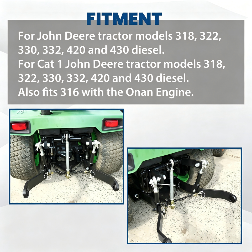 3 point Hitch Kit CAT 1 fits John Deere 316 318 322 330 332 420 430 | eBay