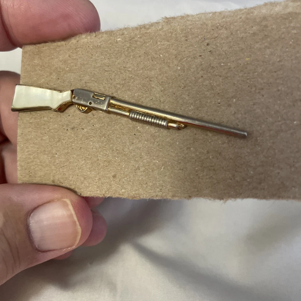 Escopeta Swank CLIP CORBATA TONO DORADO MADREPERLA STOCK ACCESORIO PARA HOMBRE DE COLECCIÓN Foto 3 de 4