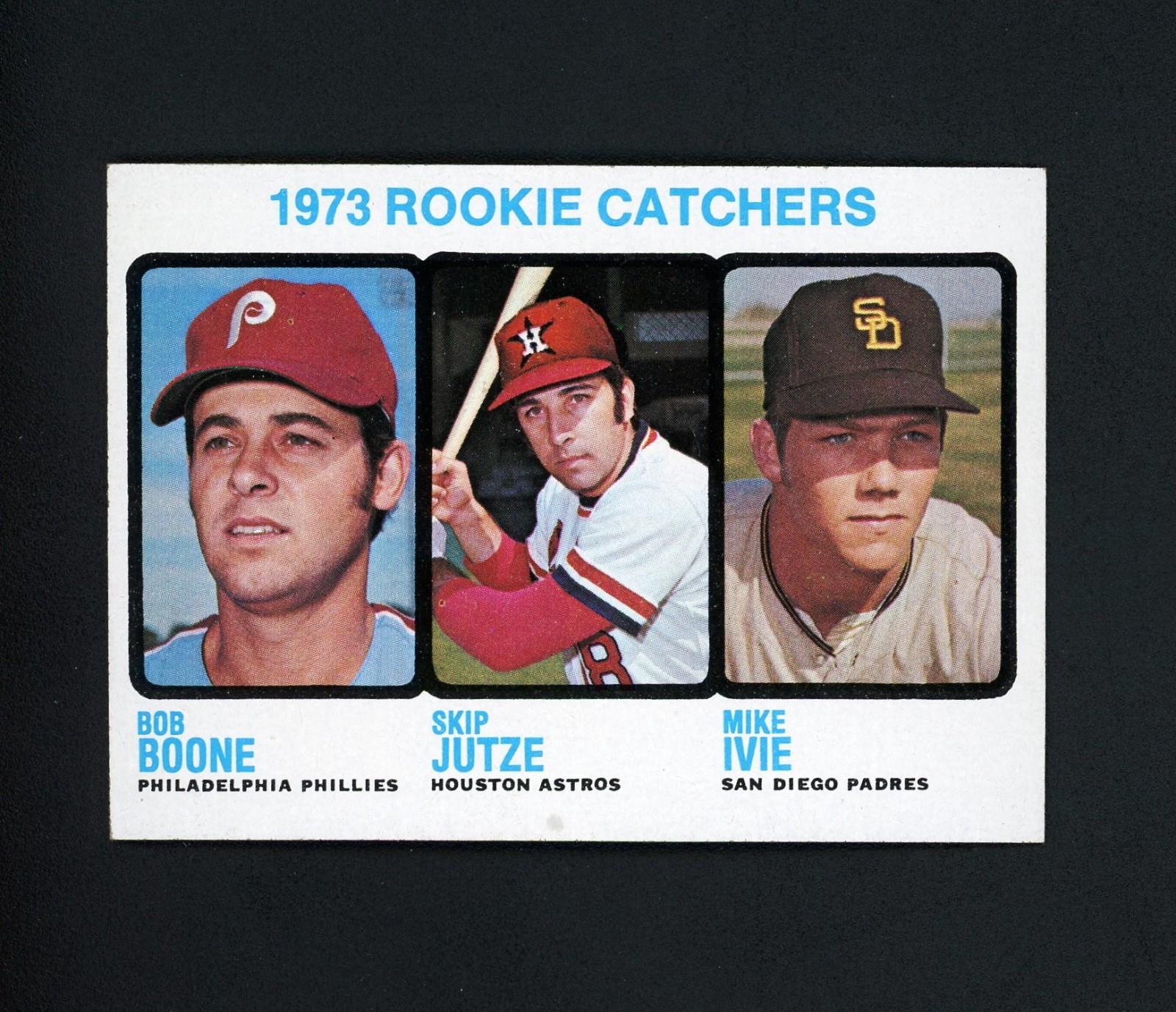 1973 Topps Rookie Catchers - Bob Boone, Skip Jutze, Mike Ivie #613 NM+
