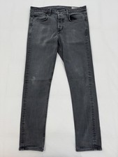 rag & bone Jeans Mens 34 Gray Fit 1 Extra Slim Button Fly Stretch Made in USA