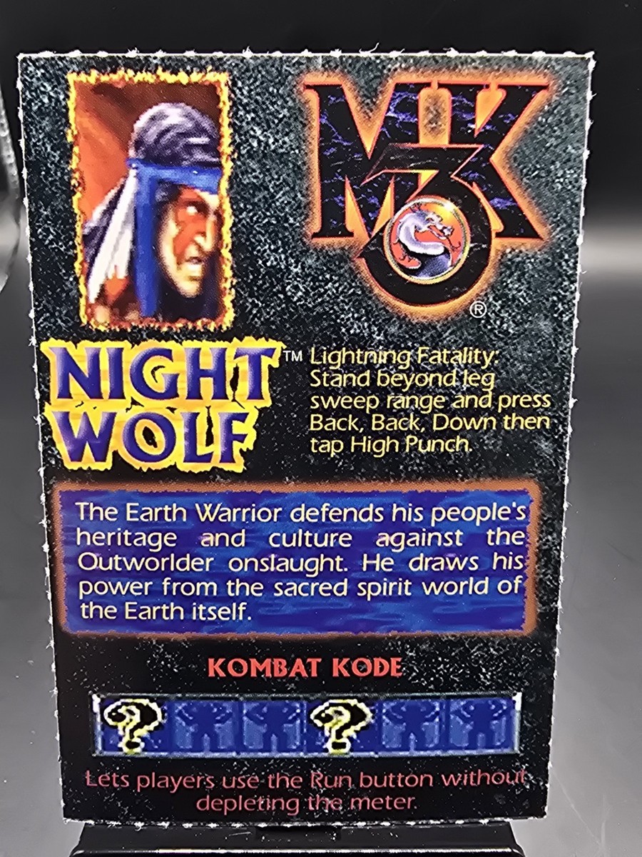1995 MIDWAY Mortal Kombat 3 MK3 SNES Super Nintendo NIGHT WOLF