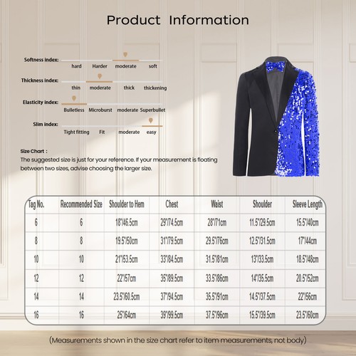 Jungen Metallic Blazer Modern Jacke Festliche Anzugjacke Langarm Reverkragen - Picture 15 of 57