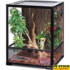 Reptile Glass Terrarium Knock-Down Reptile Habitat Tank with Double Hinge Door