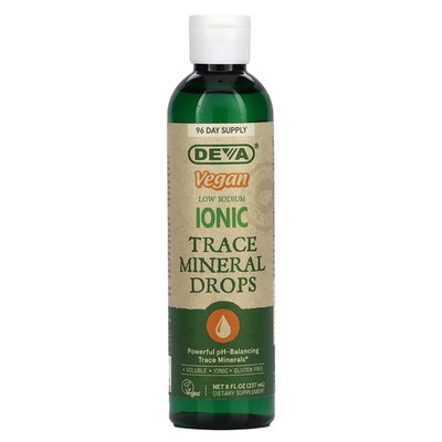 2 X Deva, Vegan Low Sodium Ionic Trace Mineral Drops , 8 fl oz (237 ml)