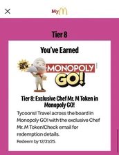 Monopoly Go EXCLUSIVE Chef Mr. M Token In-Game Code