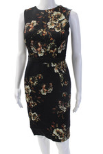 Jason Wu Womens Sheath Dress Black Wool Sleeveless Round Neck Midi Size 4