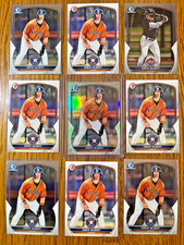 Drew Gilbert Astros Prospect, Bowman Lunar Glow, Chrome and base