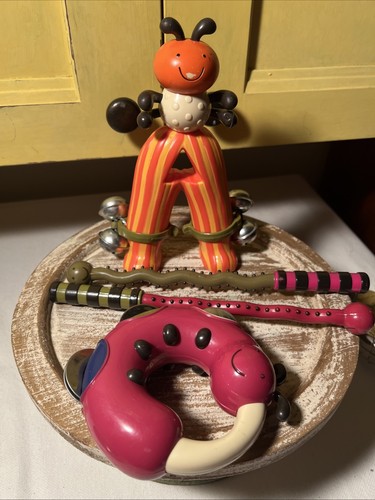 VINTAGE PARENTS BATTAT BABY BUG RATTLE JINGLE BELLS DEVELOPMENTAL TOY BELLS